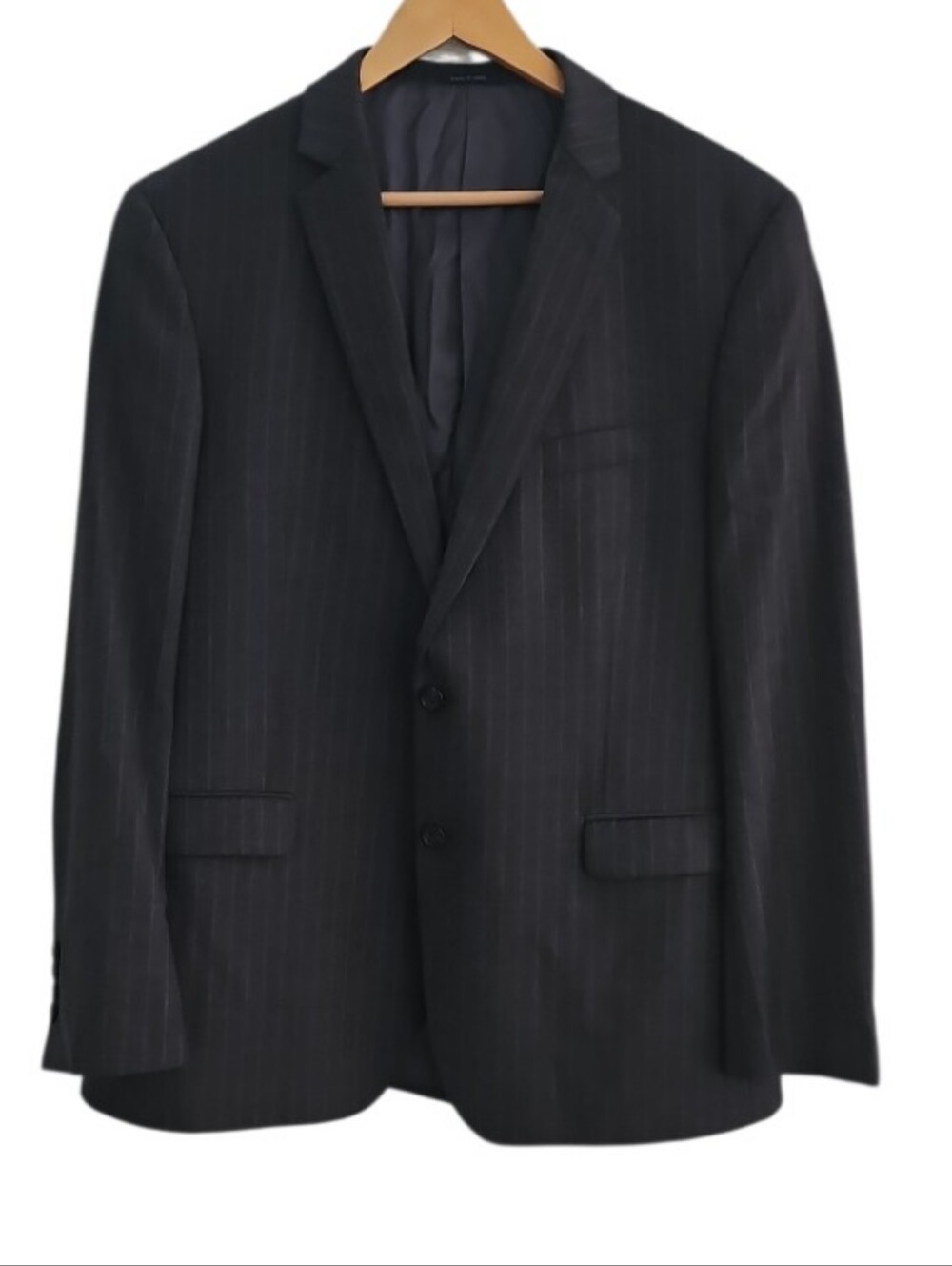Ralph Ralph Lauren 100% Wool Pinstripe Blazer Men 46 Gray Career Suit Jacket